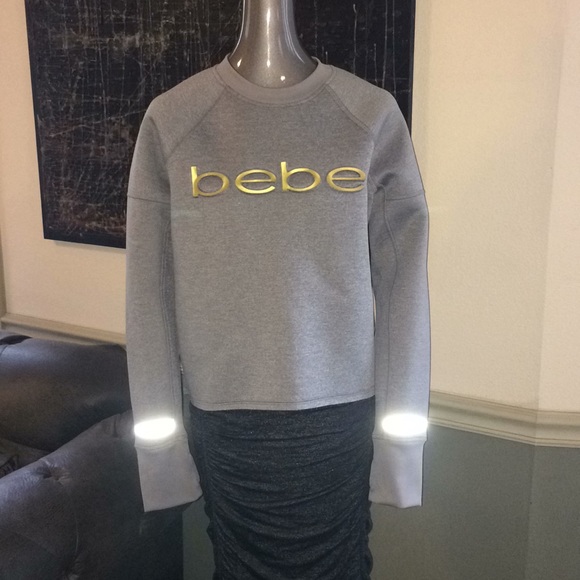 Bebe Sport Midriff Peek Logo Sweatshirt - Picture 2 of 8